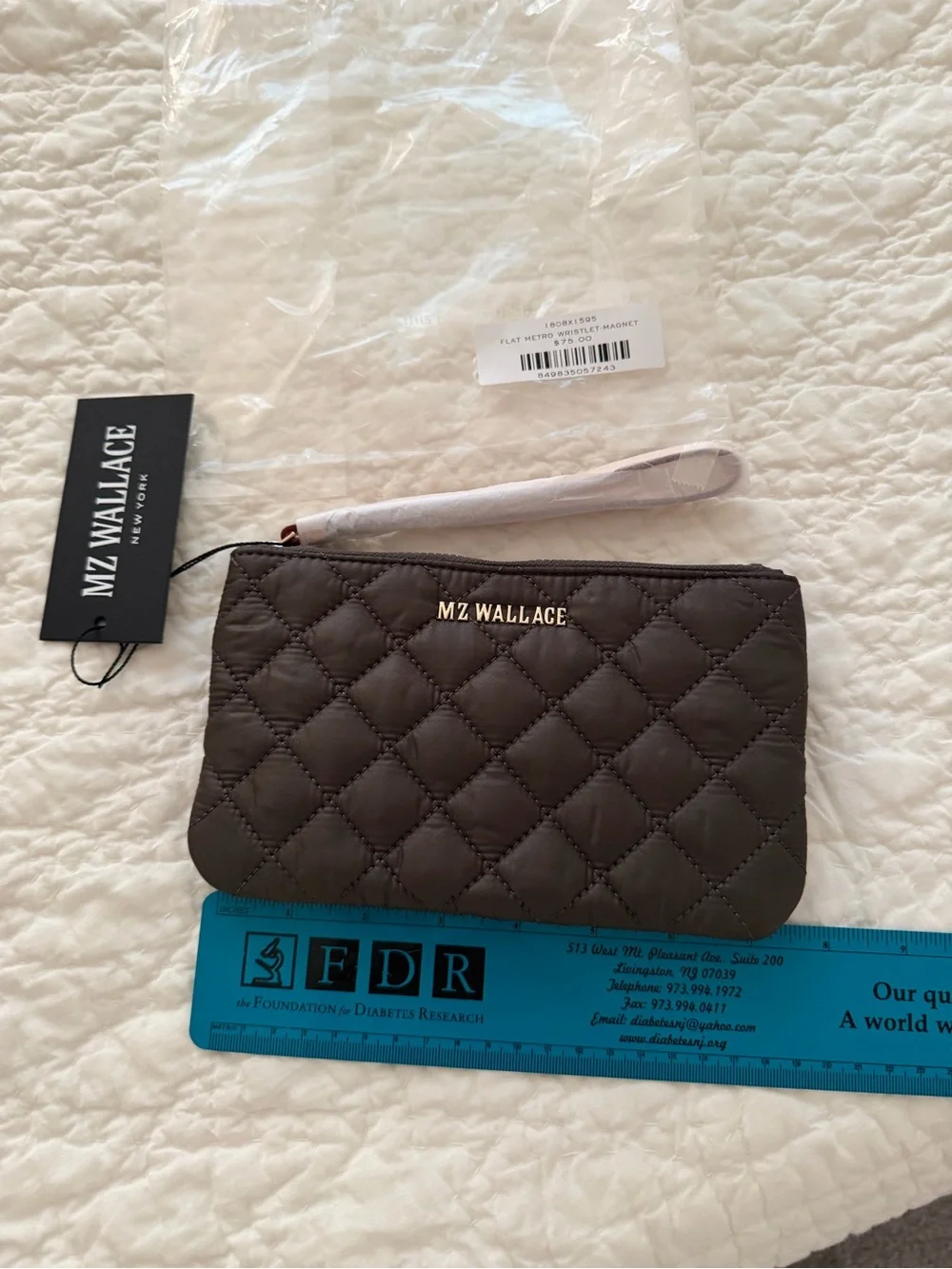 MZ Wallace Magnet Quilted Flat Wristlet
